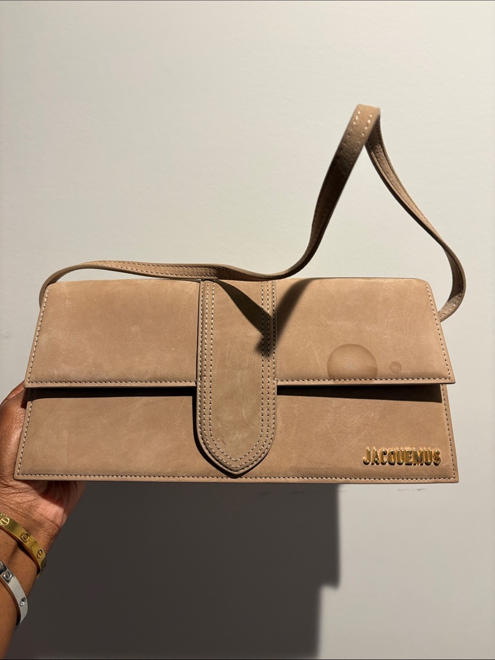 Jacquemus Beige Shoulder Bag - Minimal suede